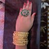 Designer Floral Gold Bangle Set - Image 2