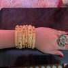 Designer Floral Gold Bangle Set - Image 3