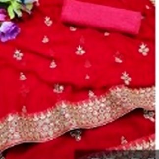 red-mirror-work-saree