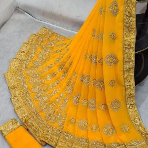 yellow-heavy-embroidered-saree