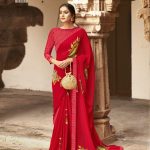 red-georgette-saree