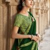 Green Georgette Saree with Floral Pattern - Image 2