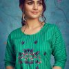 Turquoise Striped Anarkali Kurti - Image 3