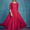 red-striped-anarkali-kurti