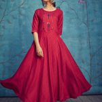 red-striped-anarkali-kurti