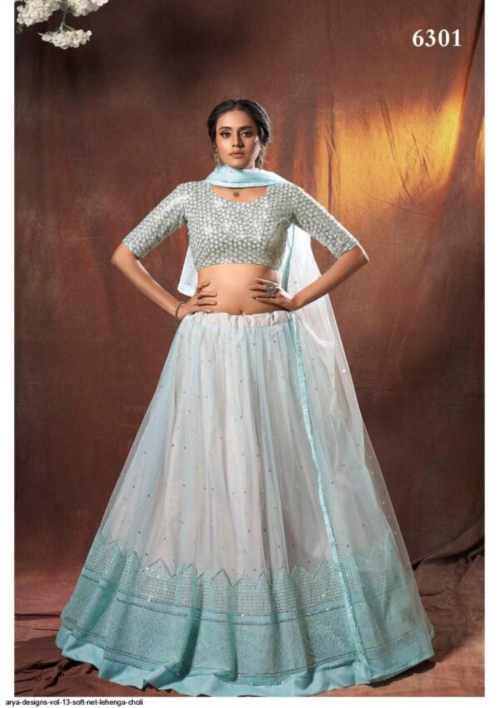 Sky Blue Color Bridal Lehenga Choli in Organza With Designer Embroidery  Indian Wedding Lehenga