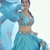 Blue Taffeta Lehenga Choli with Dupatta - Image 3