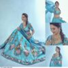 Blue Taffeta Lehenga Choli with Dupatta - Image 4