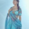 Blue Taffeta Lehenga Choli with Dupatta - Image 5