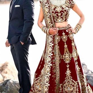maroon-taffeta-silk-lehenga