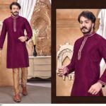 wine-silk-kurta-pajama