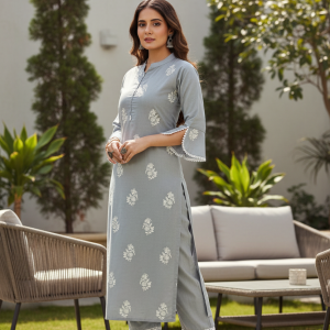 gray-cotton-floral-kurti