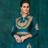 Blue Embroidered Gown with Stone Work - Image 2