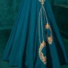 Blue Embroidered Gown with Stone Work - Image 3