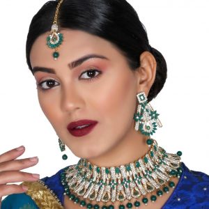 green-choker-necklace-set