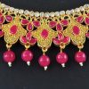 Floral Pink Necklace Set with Earrings - Image 4