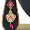 Floral Pink Necklace Set with Earrings - Image 2