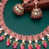 Pastel Pink Choker Necklace Set - Image 2