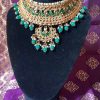 Green and Gold Necklace Set with Earrings - Image 4