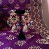Green and Gold Necklace Set with Earrings - Image 3