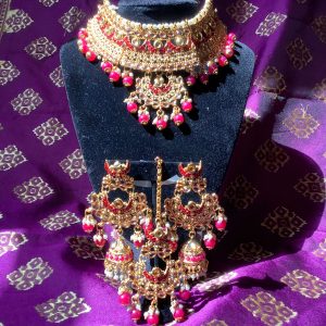 Red and Gold Kundan Necklace