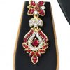 Maroon Necklace Set with Earrings - Image 3
