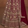 Maroon Anarkali Dress with Heavy Embroidery - Image 2