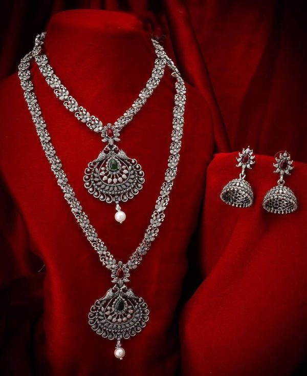 silver-temple-necklace-set
