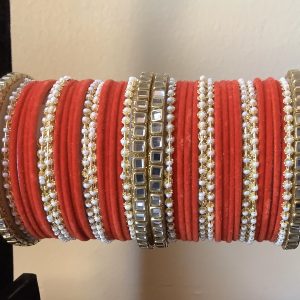 orange-mirror-pearl-bangle-set