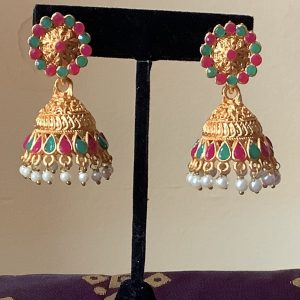 multicolored-floral-jhumka