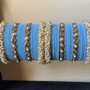 Sky-Blue-Velvet-and-Pearl-Bangle