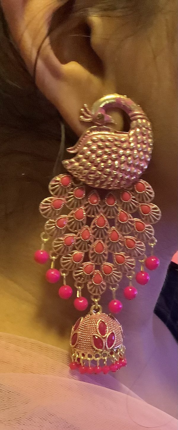 pink-peacock-jhumka-earrings