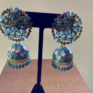 blue-floral-enamel-jhumka