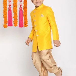boys-yellow-Indowestern-kurta