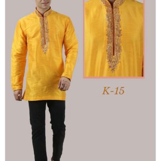 yellow-short-sleeve-kurta