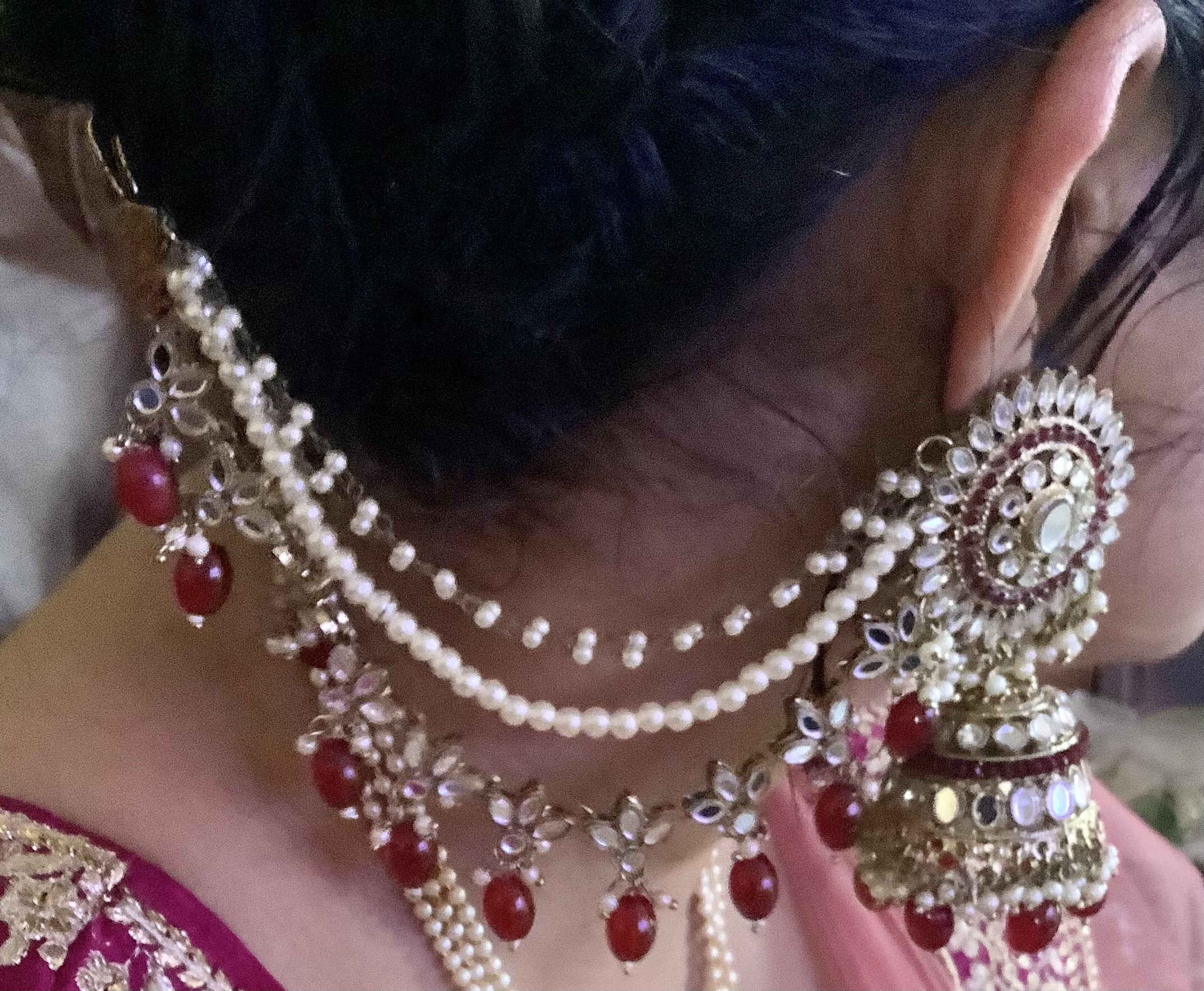 OOMPH Jewellery Maroon & Gold Kundan Long Ethnic Chandbali Jhumka Earrings:  Buy OOMPH Jewellery Maroon & Gold Kundan Long Ethnic Chandbali Jhumka  Earrings Online at Best Price in India | Nykaa