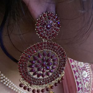 burgundy-chandabali-earrings