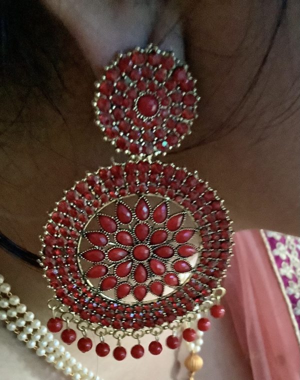 red-chandabali-earring