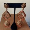 Red Diamond Jhumka Earrings - Image 2
