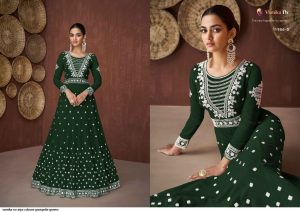 green-georgette-embroidery-gown