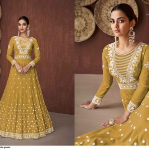 mustard-embroidery-georgette-gown