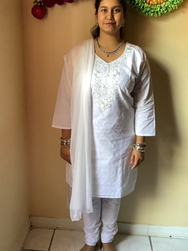 white-anarkali