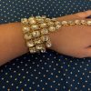 Oblong Stone Hand Chain with Dangle - Image 3