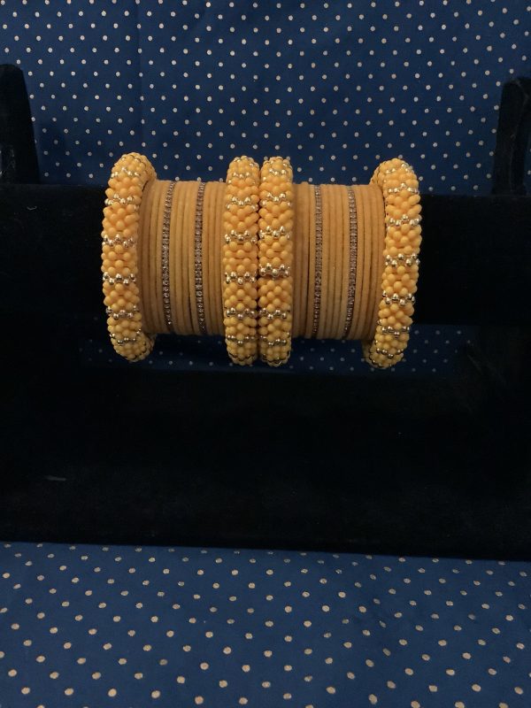 yellow-beaded-bangle-set