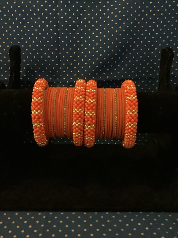 orange-beaded-bangle-set