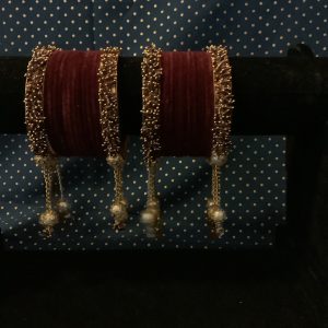 maroon-dangle-bangle-set