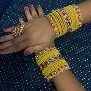 mustard-shell-bangle-set