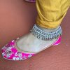 Silver Stone Bell Anklet with Faux Pearls - Image 2