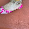 Gold Pearl and Stone Anklet with Champagne Stones - Image 2
