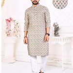 Men's-Floral-Linen-Kurta-pajamas